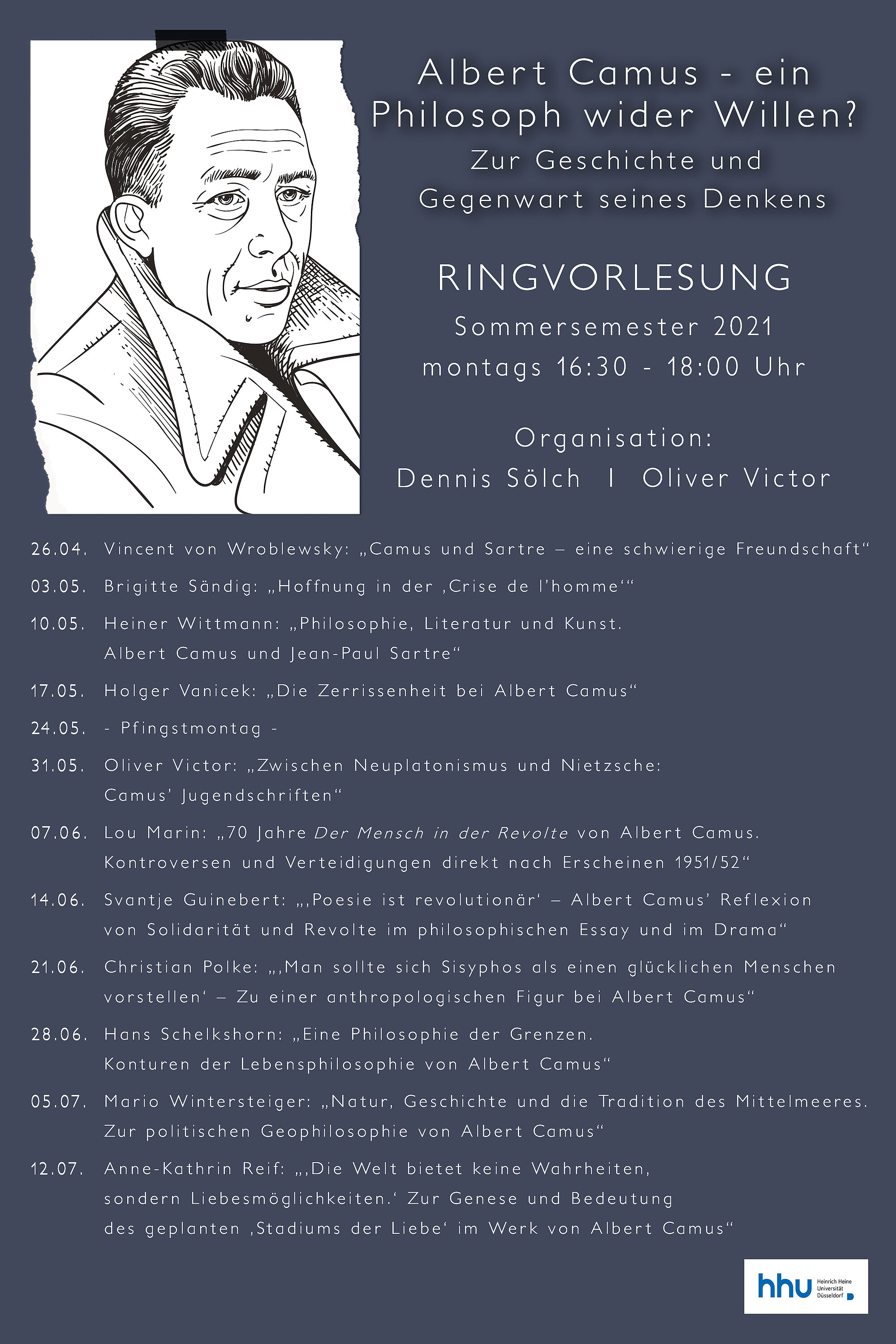 Universitat Dusseldorf Albert Camus Ein Philosoph Wider Willen Zur Geschichte Und Gegenwart Seines Denkens